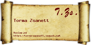 Torma Zsanett névjegykártya